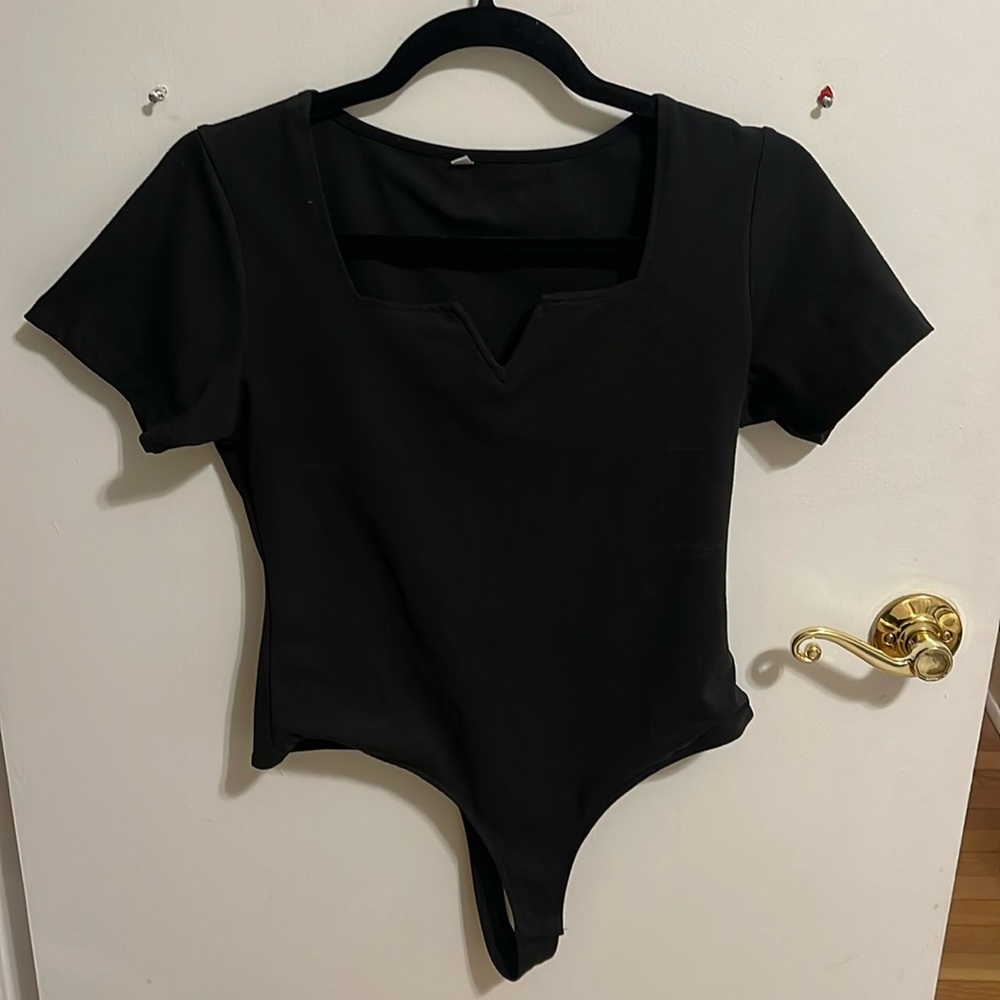 Black short sleeve bodysuit